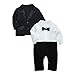 FEESHOW Baby Boy's 2Pcs Gentleman Wedding Formal Tuxedo Suit Romer Outfit Set Size 12-18 Months,Black White