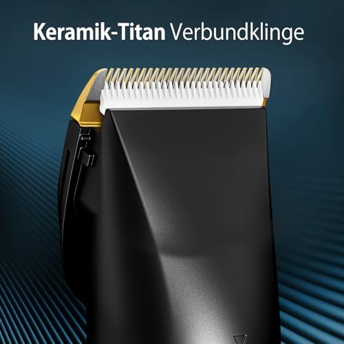 2-in-1 Professional Hair Trimmer and Men's Beard Trimmer - Electric Men's Face / Head / Body Razor with Removable Ceramic Titanium Blades 9 Length Levels Non-Slip Matte Handle