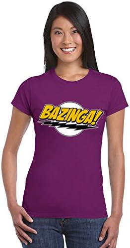 Theater Of Oneness Bazinga! Women's T-Shirt Cool Fashion Funny Popular Culture Shirts Purple Small