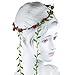 Sanwood Lady Boho Floral Flower Festival Wedding Garland Forehead Hair Head Band (Red)
