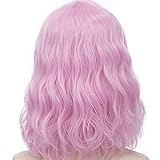 Probeauty Sweety Collection Lolita 40CM Short Curly Fashion Women Anime Cosplay Wig + Wig Cap (Pink F10A)