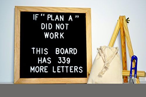 Felt Letter Board 10x10 with 340 Changeable Letters Sign To Make Announcement Black Message Wood Frame Easy Wall Mounting With Free Canvas Bag by Pami