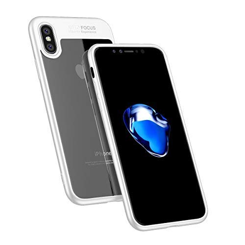 Xphone for iPhone X Case, PC + TPU Hybrid Ultra-Thin fits perfect Hard Protect Case Shock Absorption Back-Transparent Bumper (White)