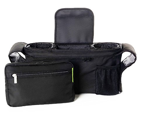 Baby Stroller Organizer: Best Stroller Organizer for Smart Moms - Deluxe Stroller Organizer with Premium Deep Cup Holders & Storage Pockets - The Perfect Baby Shower Gift -