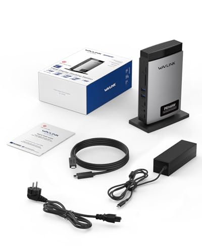 WAVLINK Laptop Docking Station Triple Display (Single 8K@30Hz/4K@144Hz), USB C Dock 125W PD3.1 Pass-Through, 2*HDMI, DP, Ethernet, SD/TF, for Windows