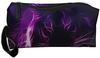 Portable Outdoor Cosmetic Toiletry Clutch Bag Accessories Organizer Case Travel Home Use Zipper Oxford Abstract Tiger Background Storage Pouch Pencil Case