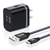 Dual USB Wall Charger Adapter With iSeekerKit 6ft Micro USB Cable For Samsung S7/S6/Edge, LG G4, Moto Droid/X, Sony, HTC, Android Tablets
