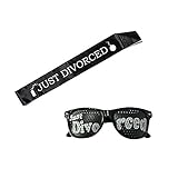 Just Divorced Sash Sunglasses Set Divorce Party Decoration