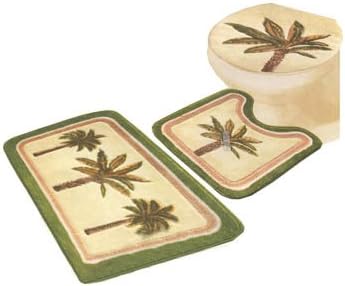 Amazon Com 3 Pc Sets Palm Tree Bathroom Rugs Home Kitchen