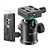 ODWARF Q02U Exquisite CNC Shaped Camera Tripod Ball Head with 1/4 Inch Arca Swiss Quick Fast Plate Includes Bubble Level,Max Loading 33lbs Ballhead for Tripod,Monopod,Slider,DSLR Camera, Camcorder