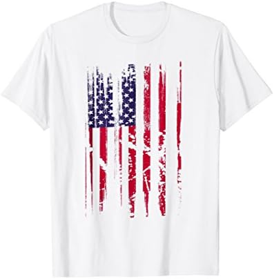 Mens Grunge Stars And Strips American Flag T Shirt Patriotic Tee Large White