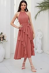 GRACE KARIN Women's Flowy Summer Dress Solid Color