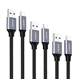 AUKEY USB C Cable, Type C to USB 3.0 Fast Charging Cable Braided (6ft, 3ft, 1ft 3-Pack) for Samsung Galaxy Note 8 S8 S8+, LG G5 G6 V20, HTC 10 & More