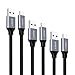 AUKEY USB C Cable to USB 3.0 A Braided Nylon [ 3 Pack, 6ft 3ft 1ft ] Fast Charging USB Type C Cable for Samsung Galaxy S10 S10+ S10e Fold Note 9 S9 Note 8 S8 S8+, LG V30 G6, Google Pixel 2XL, HTC U11
