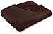 Amazon Brand – Pinzon Velvet Plush Blanket - Throw, Chocolate