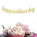 Qibote Mother's Day Banner Gold Glitter Happy Mother's Day Banner for Mother's Day Party Decorations