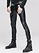Devil Fashion Men's Stretch Tight PU Leather Pants Gothic Black Slim Trousers Chaparajos (L)