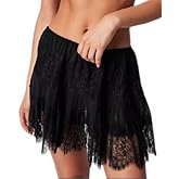 Y2k Lace Half Slip Skirt for Women Fairy Layered Ruffle Flowy Mini Skirt Mesh Pleated Low Rise Coquette Underskirt