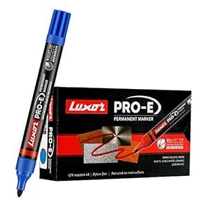 Luxor 1884 Pro-E Refillable Permanent Marker – Blue – Box of 10