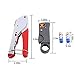 Coax Crimper, RG6 Coax Cable Crimper Coaxial Compression Tool Set Kit, Wire Stripper with F RG59 Included Compression Connectors, Tools,Stripper