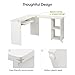 LANGRIA L-Shaped Computer Corner Desk, PC Latop Study Table, Modern Home Office Workstation with Mute Sliding Keyboard Tray and 2-Bookshelf Table, White