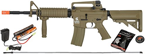 UKARMS Lancer Tactical M4A1 Airsoft Gun Rifle RIS SOPMOD AEG Metal Gears Raider w/ 9.6v Battery & Charger (Tan High Velocity) - Thumbnail 7