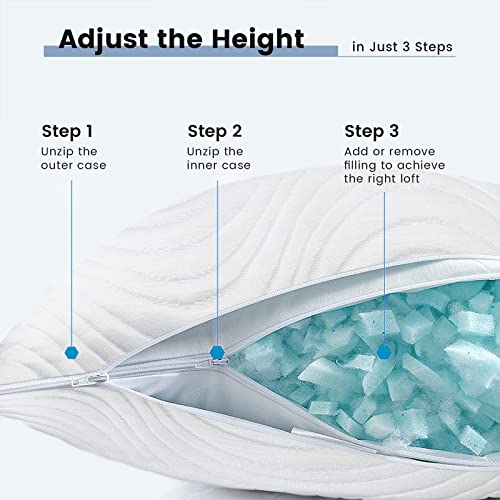 ZonLi Cooling Memory Foam Pillow, 20"x 26" Side Sleeper Pillows