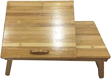 Laptop Study Desk Fashion Creative Elegant Foldable Hidden Small Board with 53cm Trendy Adjustable Home &amp; Office Bamboo Computer Desk Simple