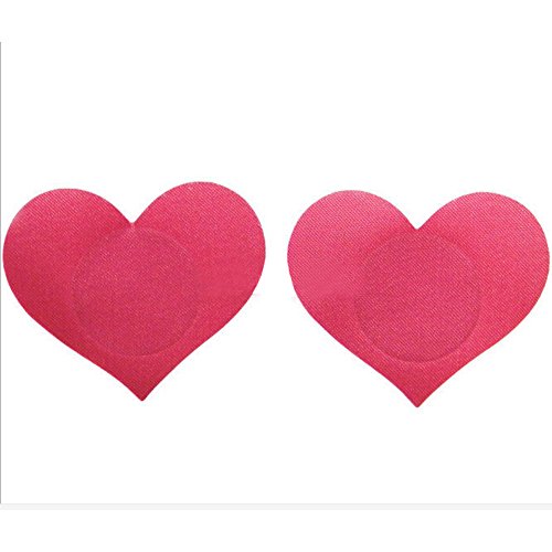 Heart Shape Nipple Covers Satin Adhesive Breast Pasties Petals - Thumbnail 3