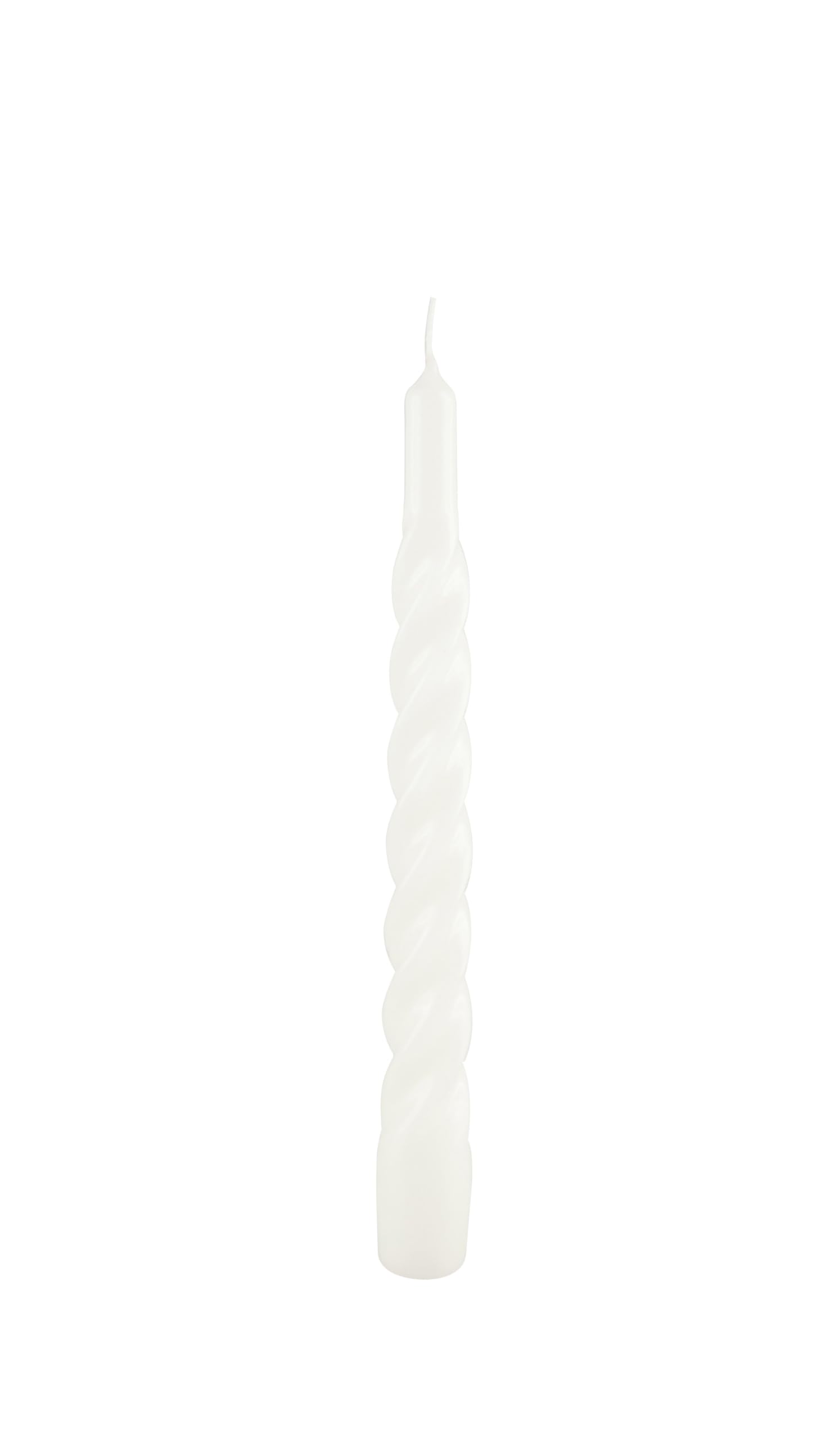 Cereria di Giorgio, Risthò White Lacquered Spiral Tapered Wax Candles, 2.2 x 2.2 x 21 cm, Pack of 6