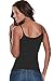 O&W Women Black Solid Skinny Lace up Double Strap Crisscross Front Cami Sleeveless Tank Top Camisole Vest M
