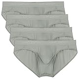 David Archy Men's 4 Pack Wide Waistband Big Pouch Bikini Briefs