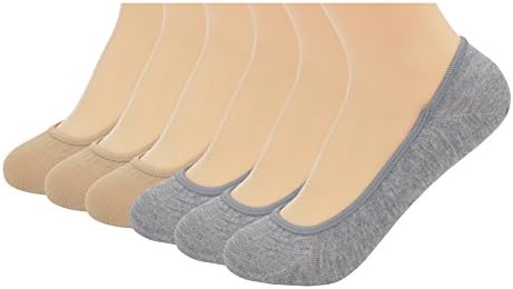 Keewen Women's No-show Liner Low Cut Socks Invisible Liner in Poly-blend with Gel Tap(Pack of 6)