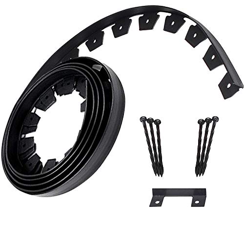 Landscape Edging Kit - Plastic Lawn Border - Landscaping Edge Roll - Garden No Dig Landscape Edging Heavy Duty 20 Feet