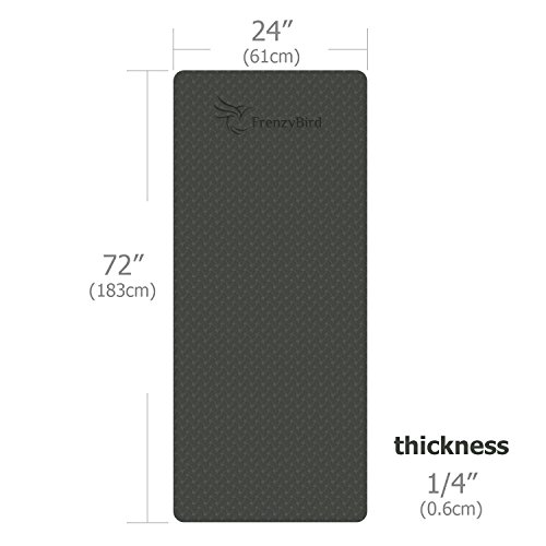 FrenzyBird Eco-Friendly,Reversible,Non-Slip,Double-Sided TPE Yoga Mat with Stretch Strap,Carry Strap and Mat Bag, Free of PVC and Other Harmful Chemicals, Extra-Thick,Ideal for Yogis