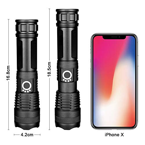 Yizhet LED Torches Super Bright 2500Lumens LED Torch USB Rechargeable LED Flashlight LED Tactical Flashlight Portable Handheld LED Flashlight,Zoomable,Waterproof,5 Light Modes for Camping/Hiking - Thumbnail 4