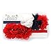 My Lello Girls Chiffon Fabric Beaded Flower Lined Stretchy Elastic Headbands Pair