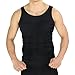 Mens Slimming Body Shaper Vest Shirt Abs Abdomen Slim, Active Shirt Tank Top (Large, Black)