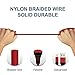 Pur Tech Power Line+ Apple MFI Certified Braided Rugged Jacket Sleeve Lightning Cable for Apple iPhone X, 8, 8 Plus, 7, 7 Plus, 6s, 6s Plus, 6, 6 Plus, 5s, 5, 5c (Red / 1PK)