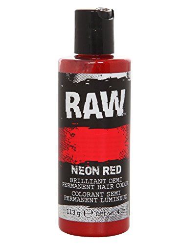 Neon red hair color, demi-permanent 4 oz by raw. veggie-based, sc…
