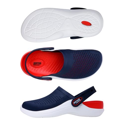 DOCTOR EXTRA SOFT Men's Classic Casual Sports Clogs/Sandals with Adjustable Back Strap for Adult | Comfortable & LightWeight| Stylish & Anti-Skid| Waterproof & Everyday Use Mules for Gents/Boys D-513