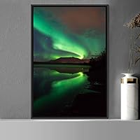 Framed Canvas Wall Art Night View Landscape Canvas Prints Home Artwork Decoration for Living Room,Bedroom - 16x24 inches