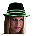 NEON NIGHTLIFE Light Up Fedora, Large, Green