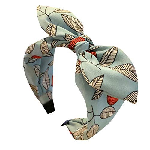 Hongxin Womens Headband, Womens Sweatband & Sports Headband for Running, Crossfit, Cycling, Yoga - Women's Crystal Headband Fabric Hairband Head Wrap Hair Band Accessories (Blue) - Thumbnail 2