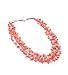 Salmon Coral Multi Strand Chips Necklace with Mother of Pearl Toggle Clasp