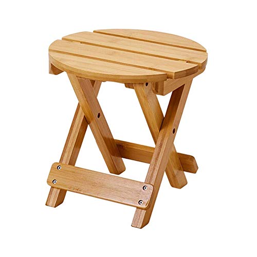 Badhocker Badezimmerhocker aus Bambus Duschhocker mit Ablage aus Holz