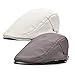 Qossi 2 Pack Men's Cotton Flat Cap Ivy Gatsby Newsboy Hunting Driving Hat