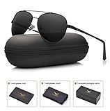 LUENX Mens Aviator Sunglasses Polarized : UV 400 Protection with Case 60MM
