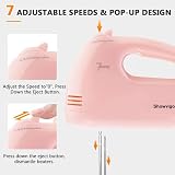 Leaflai Hand Mixer CX6610-PK Electric Cake Whisk with 4 Stainless Accessories view 4
