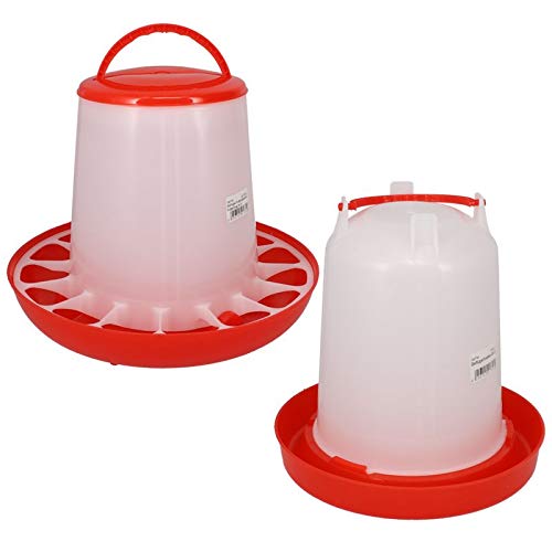 GarPet Futterautomat Hühner + Hühnertränke im Set Futterspender Futtertrog Küken Hühner Zubehör Kükentränke Geflügeltränke Wassertränke Wasserspender Gr. 3